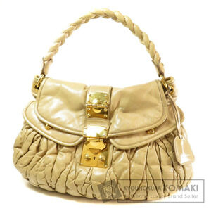 Miu Miu logo embossed leather shoulder bag